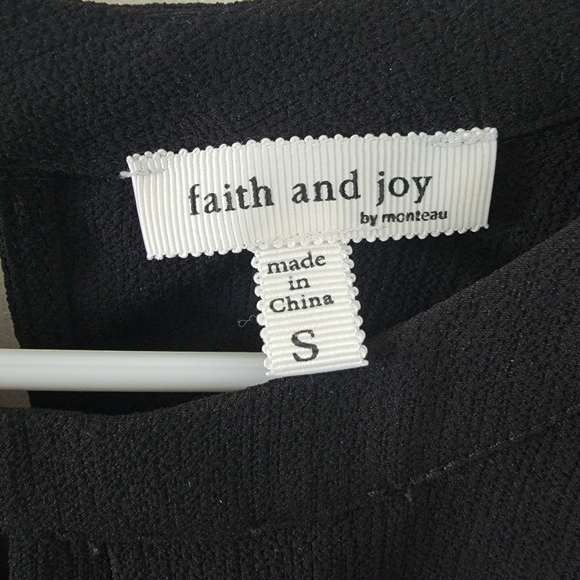 Faith and Joy black blouse, size S - Picture 3 of 5